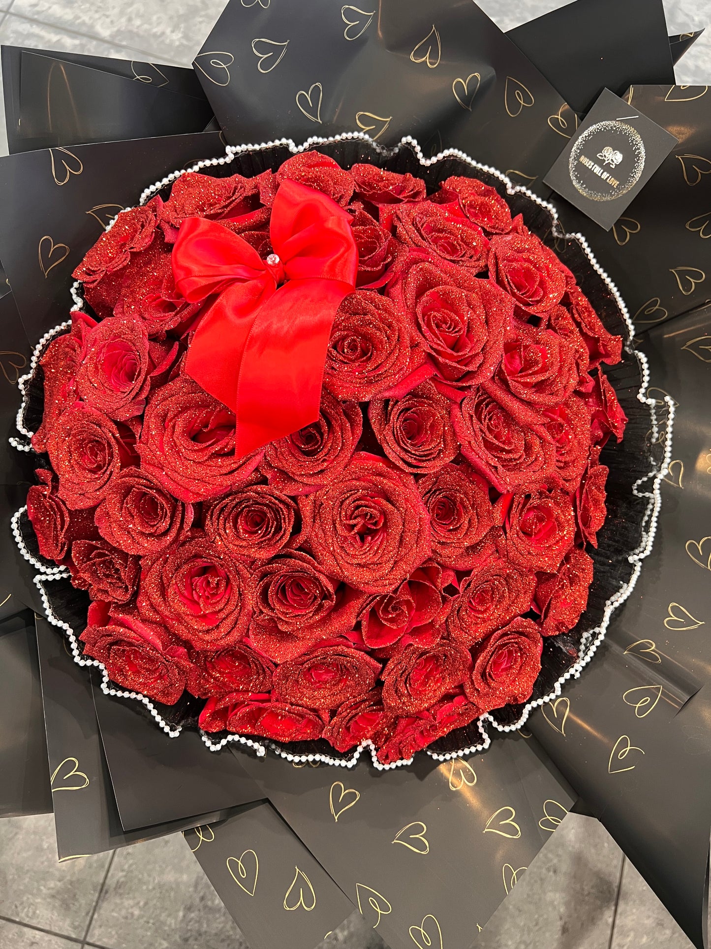 Sparkly Red Roses- Fresh Roses