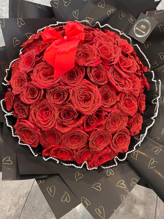 Sparkly Red Roses- Fresh Roses