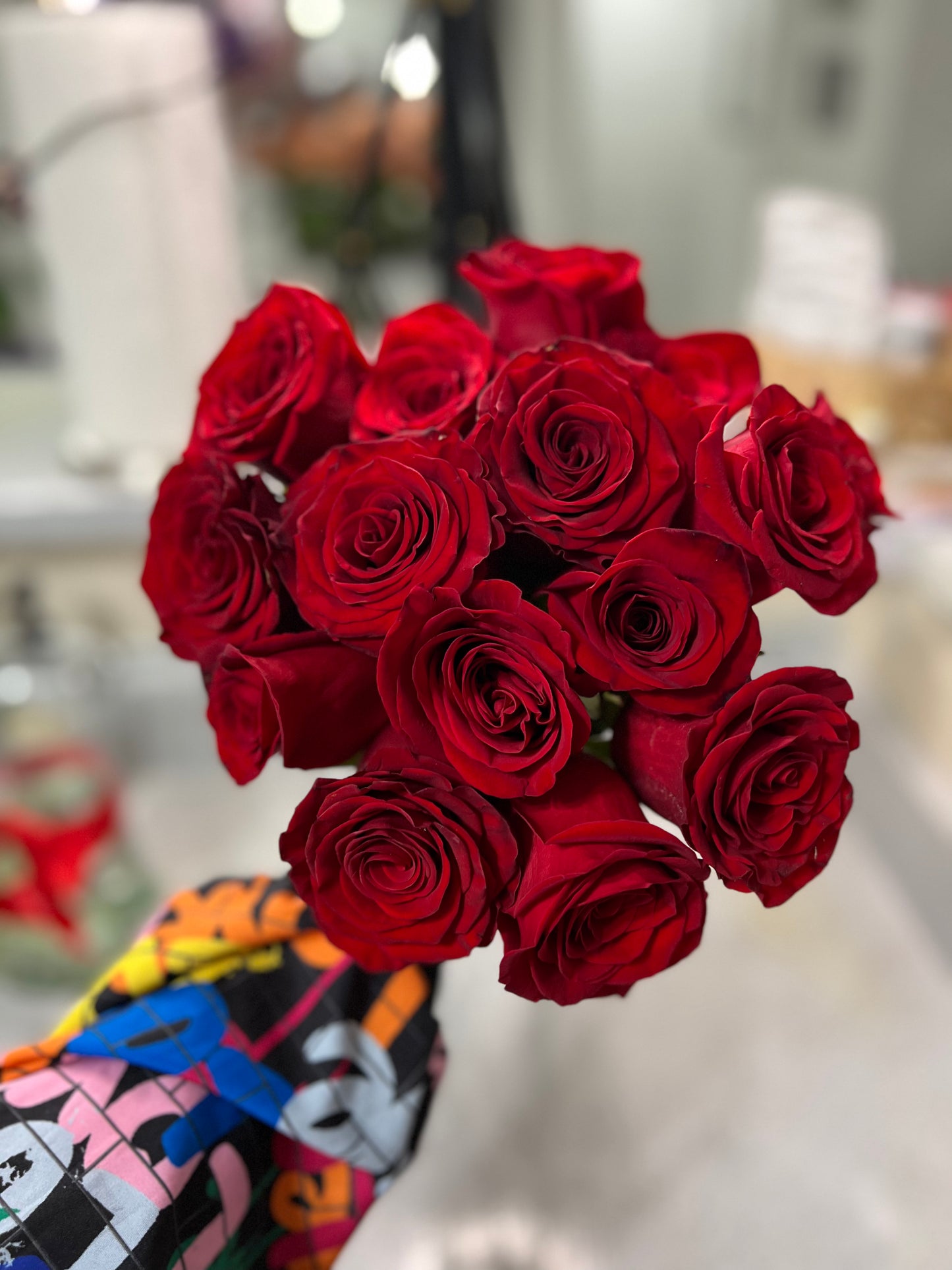 Red Roses Vase Bouquet - Fresh Roses