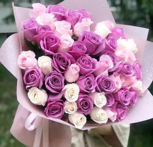 Purple Mixed Bouquet - Fresh Roses